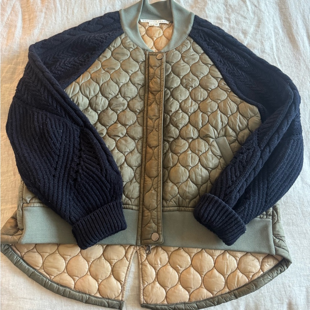Veronica Beard Marjeti mixed-media bomber jacket